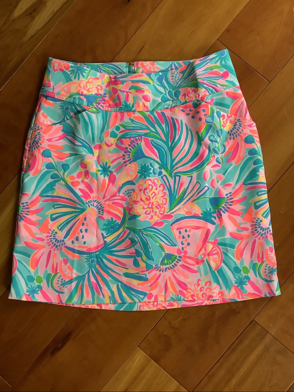 Lilly Pulitzer Bright Floral Mini Skirt/ Skort  in Pink & Teal